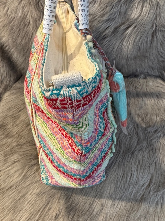 NWT America & Beyond Multicolor Embroidered Tote with Zip Pouch Set - Picture 11 of 13